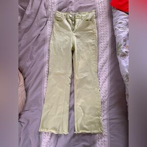 Stradivarius Pale Lime High-Rise Jeans